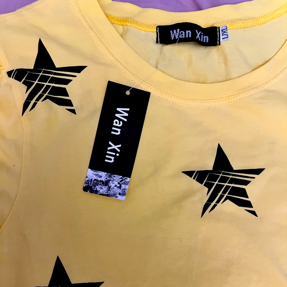 Yellow crop top shirt